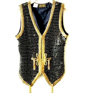 Handmade Silk Beaded Sequin Vest
